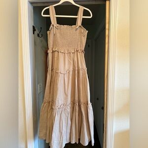 Neuflora Beige/Sand Cotton Dress Size M